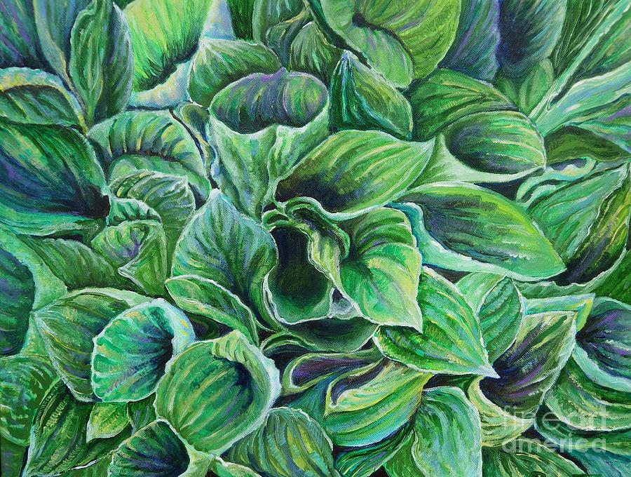 Sum and Substance Hosta Painting by Linda Markwardt