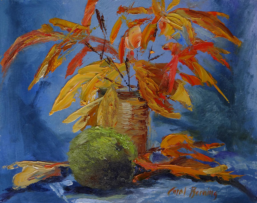Sumac, Sassafras, and Hedge Apple Painting by Carol Berning