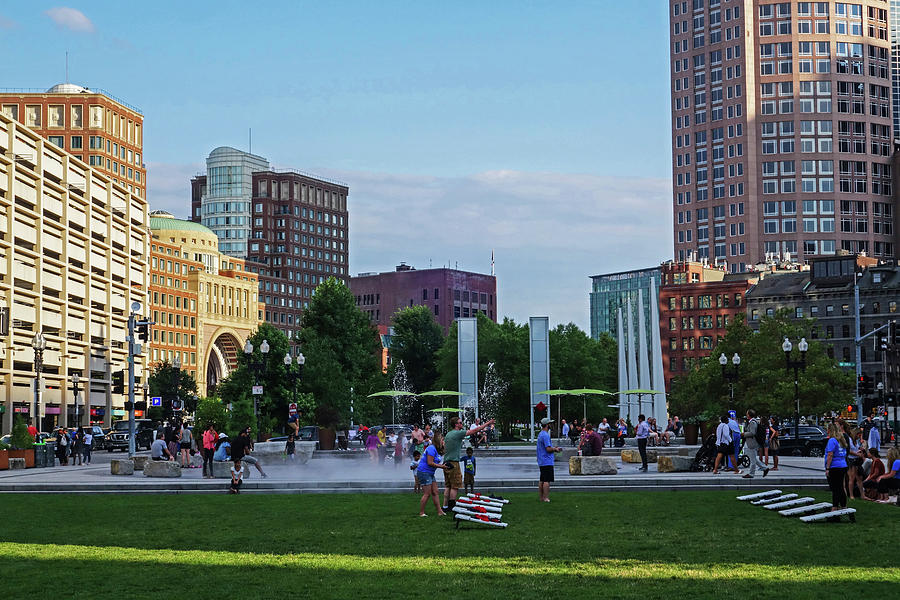 Summer afternoon  on the Greenway Downtown Boston Atlantic Ave Photograph by Toby McGuire