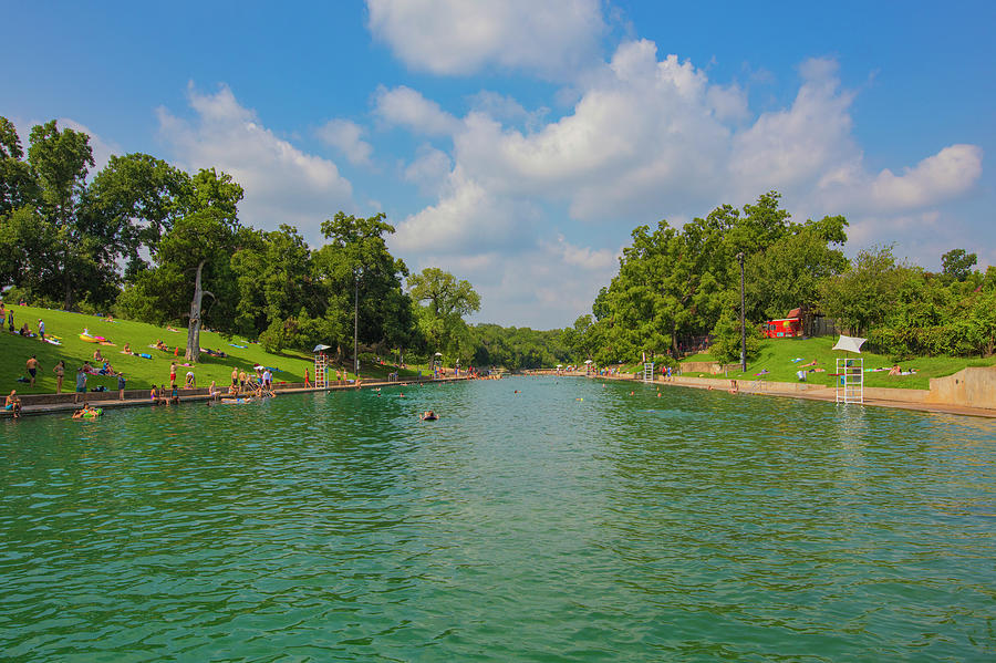 Summer At Barton Springs Pool In Austin, Texas 3 Photograph