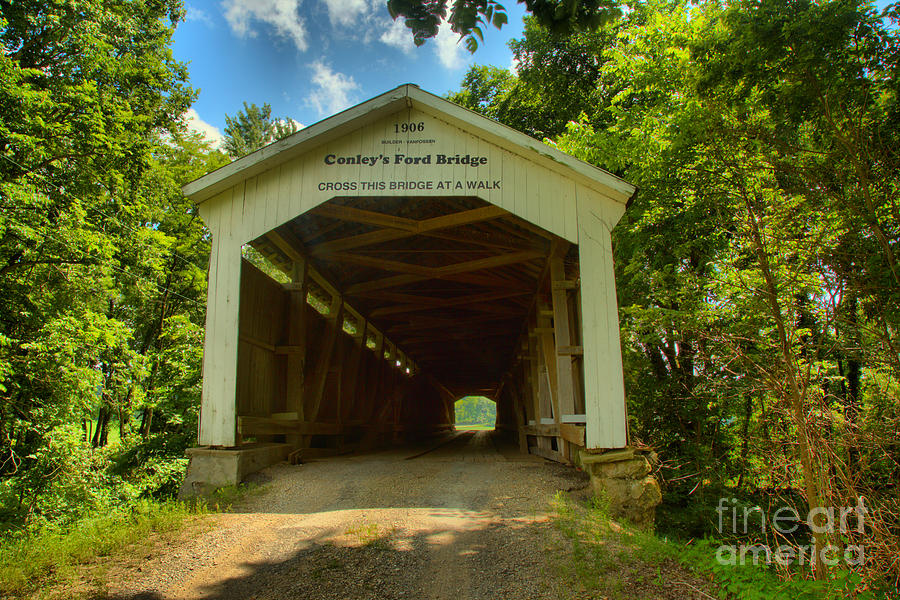 Summer At Conleys Ford Covered Bridge Photograph by Adam Jewell