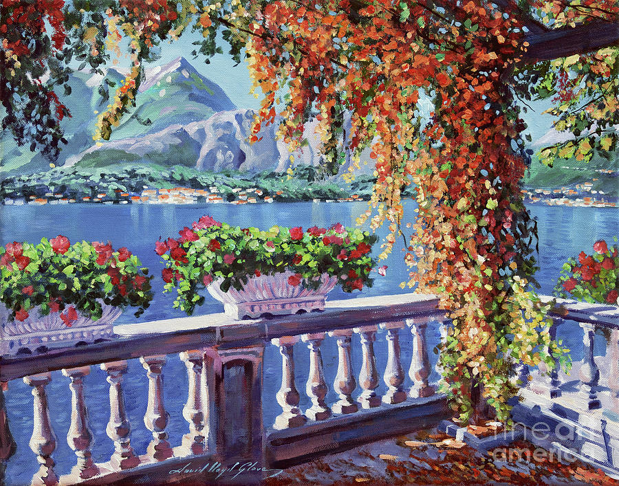 Summer at Lake Como Painting by David Lloyd Glover