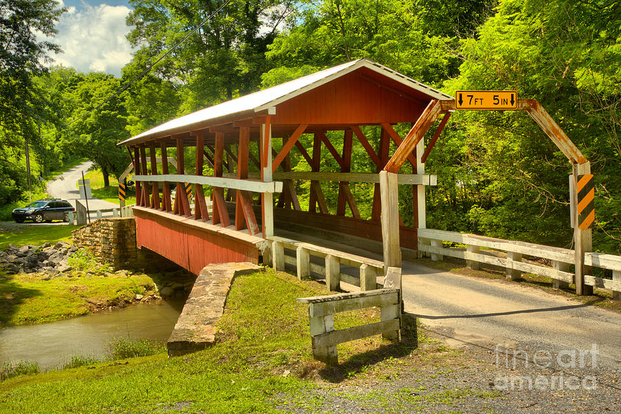 Summer At The Colvin Covered Bridge Photograph by Adam Jewell