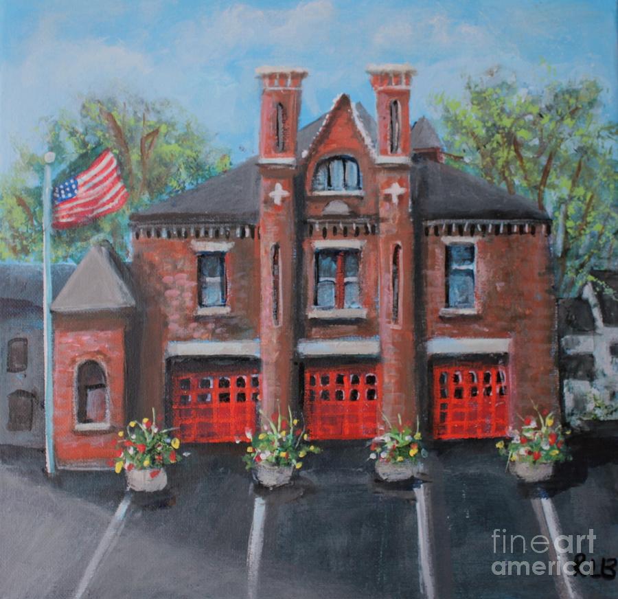 Summer at the Moody Street Fire House Painting by Rita Brown
