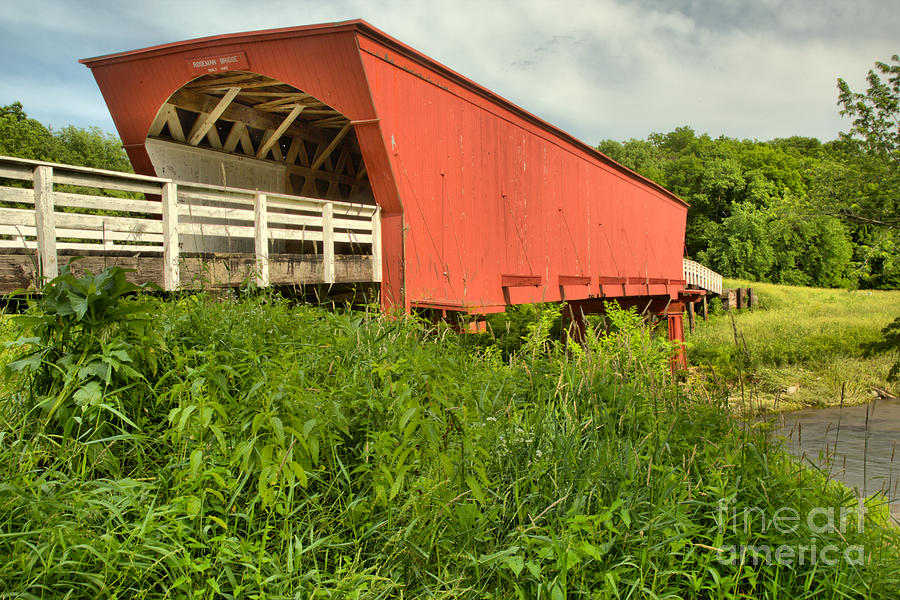 Summer At The Roseman Covered Bridge Photograph by Adam Jewell