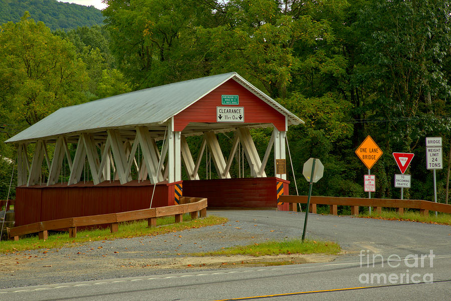 Summer At The St. Mary Covered Bridge Photograph by Adam Jewell