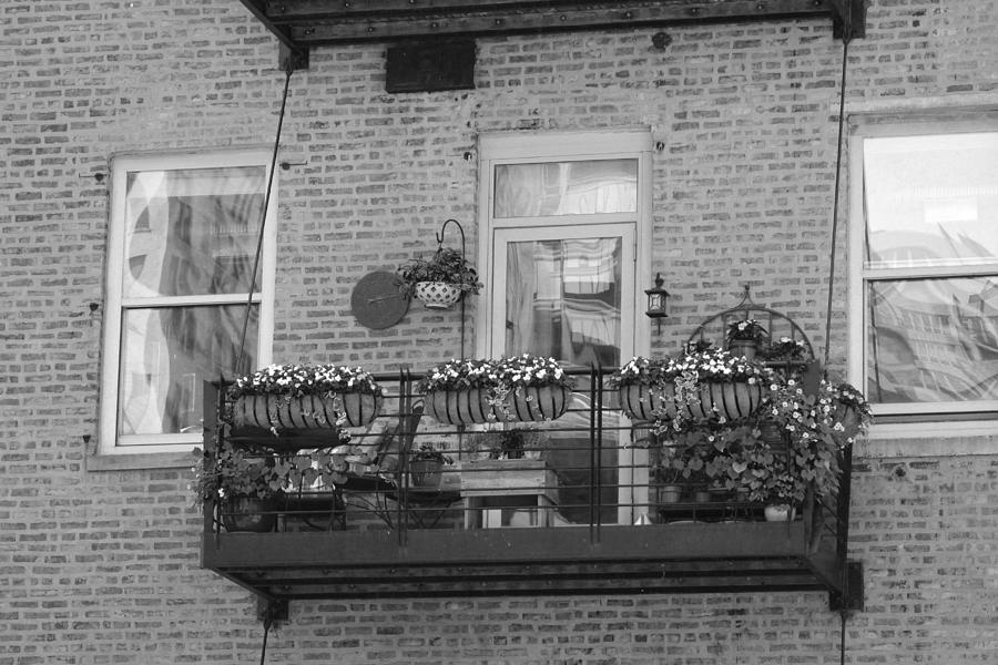 Summer Balcony in B W Photograph by Colleen Cornelius