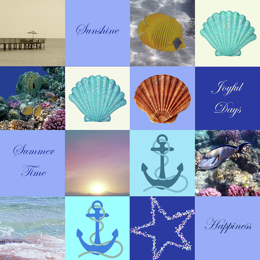 Summer And Sea Collage Mixed Media by Johanna Hurmerinta