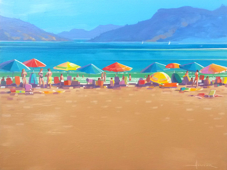 Summer Beach Painting by Larry Hunter