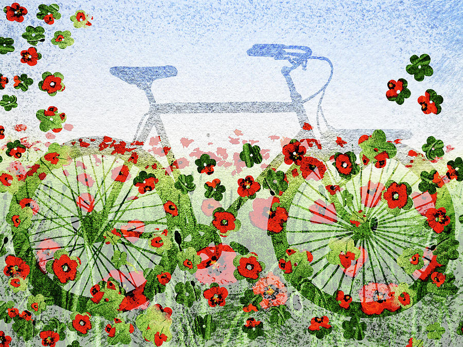 Summer Bicycle Painting by Irina Sztukowski