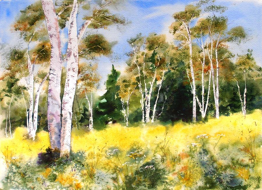 Summer Birches Painting by Diane Kirk