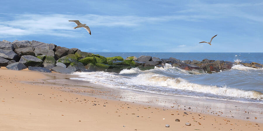Summer Bliss - Coastal Panoramic Photograph by Gill Billington