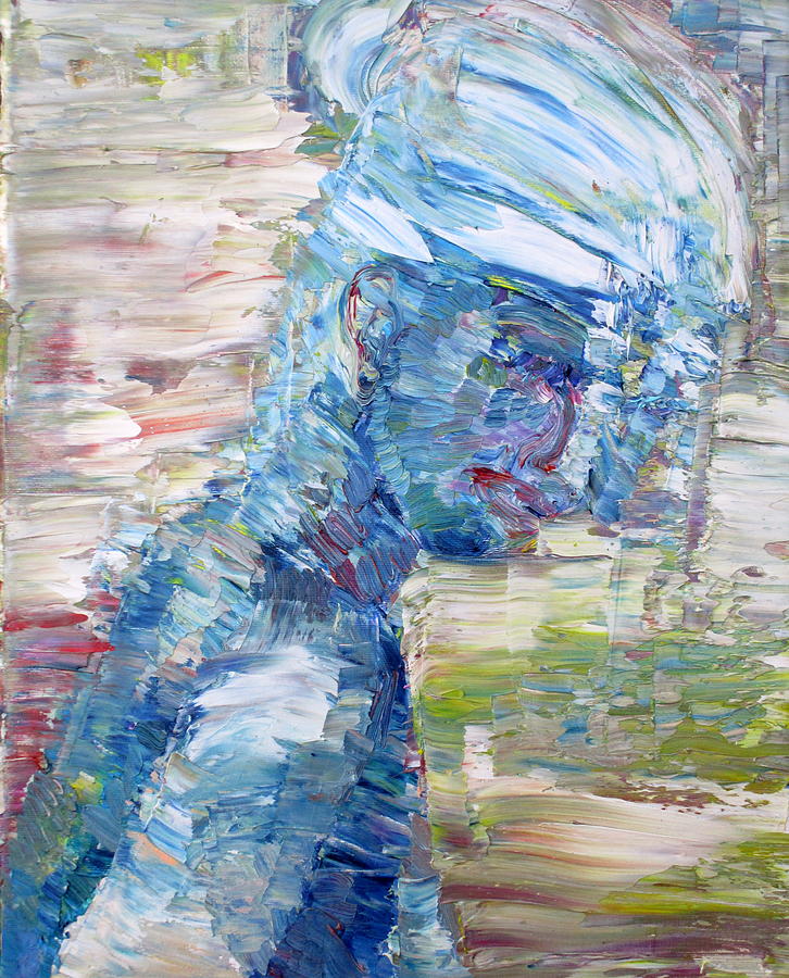 Summer Blues Girl Painting by Fabrizio Cassetta