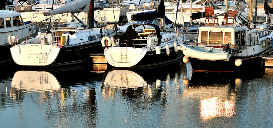 Summer boat reflections Photograph by Terence Davis