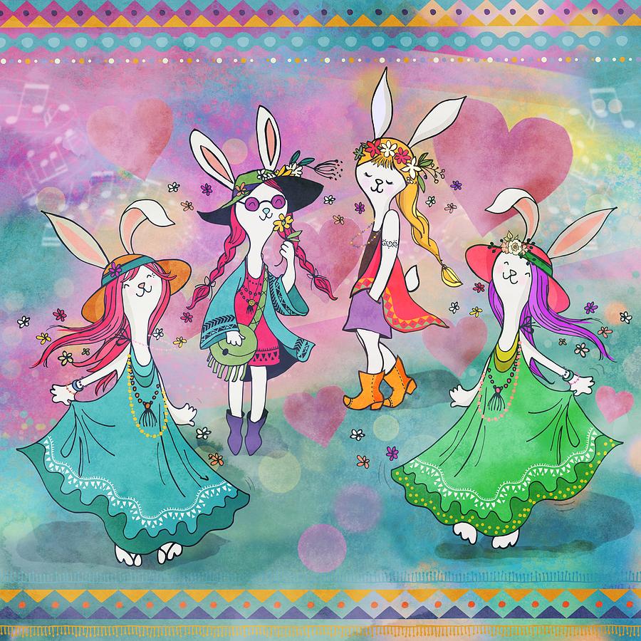 Summer Bunny Festival Painting by Little Bunny Sunshine - Fine Art America