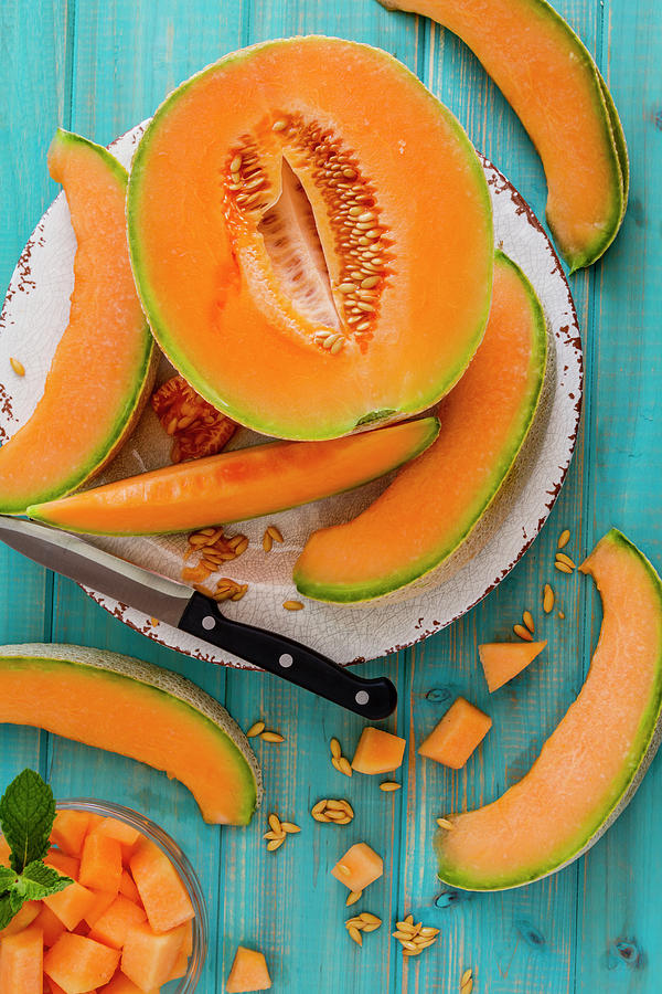 Summer Cantaloupe Melon Photograph by Teri Virbickis