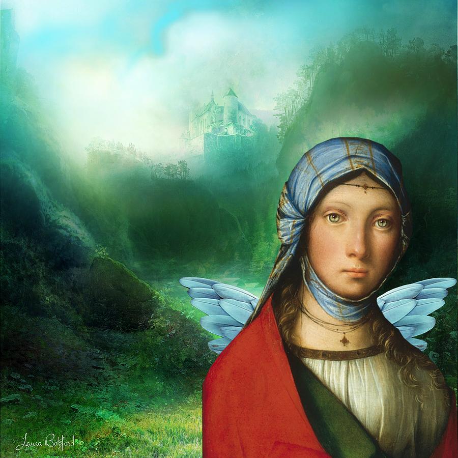 Digital Collage Painting - Summer Castle by Laura Botsford Digital Collage Painting - Summer Castle by Laura Botsford