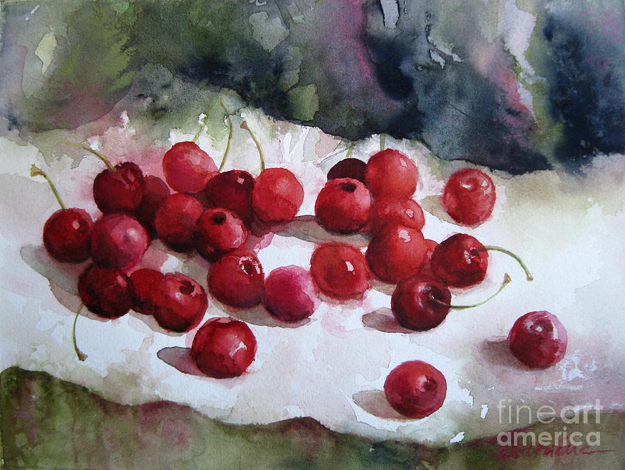 Summer cherries 2 Painting by Elena Oleniuc