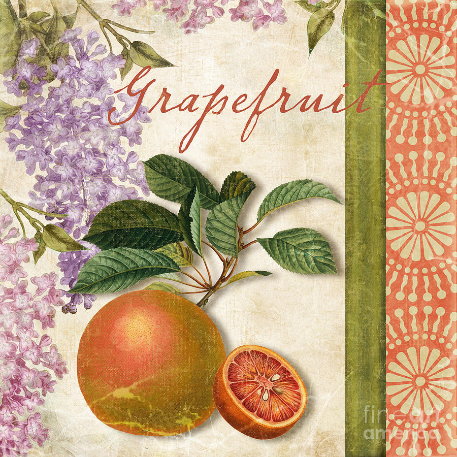 Grapefruit Painting - Summer Citrus Grapefruit by Mindy Sommers