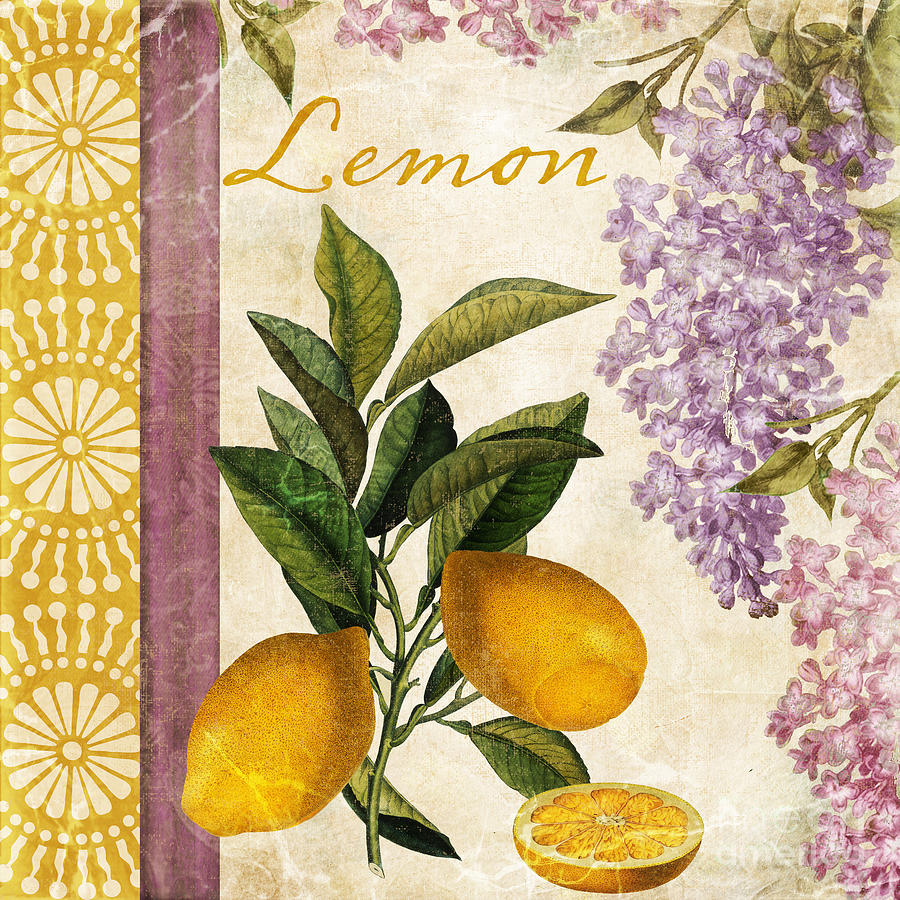 Grapefruit Painting - Summer Citrus Lemon by Mindy Sommers