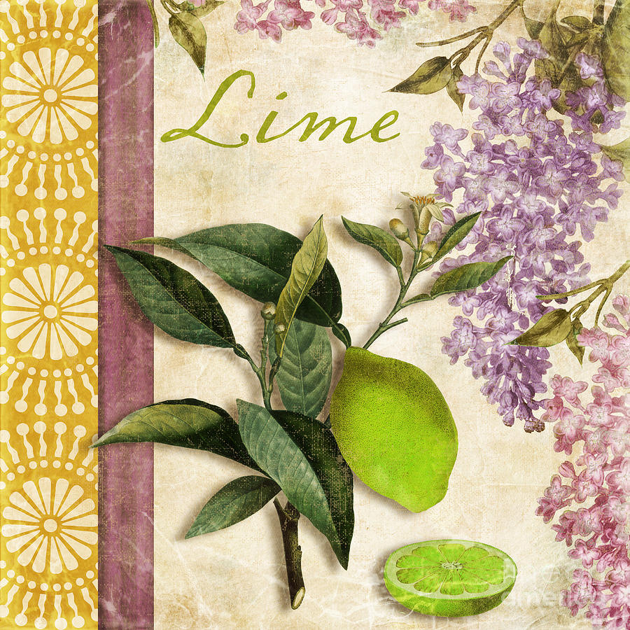 Grapefruit Painting - Summer Citrus Lime by Mindy Sommers