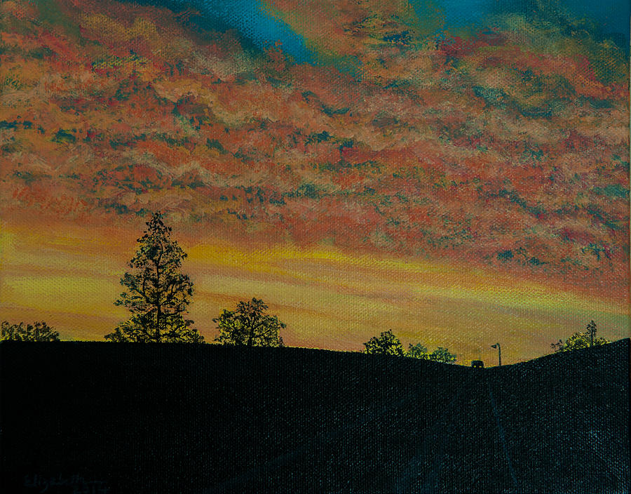Sunset Painting - Summer Cloud Burst by Elizabeth Mundaden