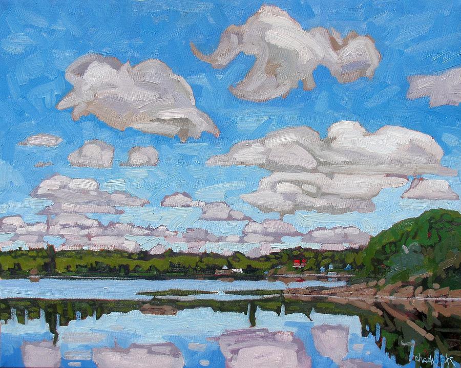 Summer Clouds Painting by Phil Chadwick