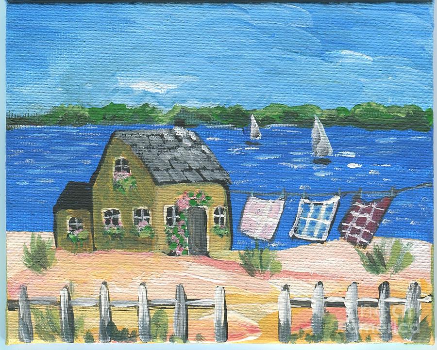 Summer Cottage Painting by Follow Themoonart Summer Cottage Painting by Follow Themoonart