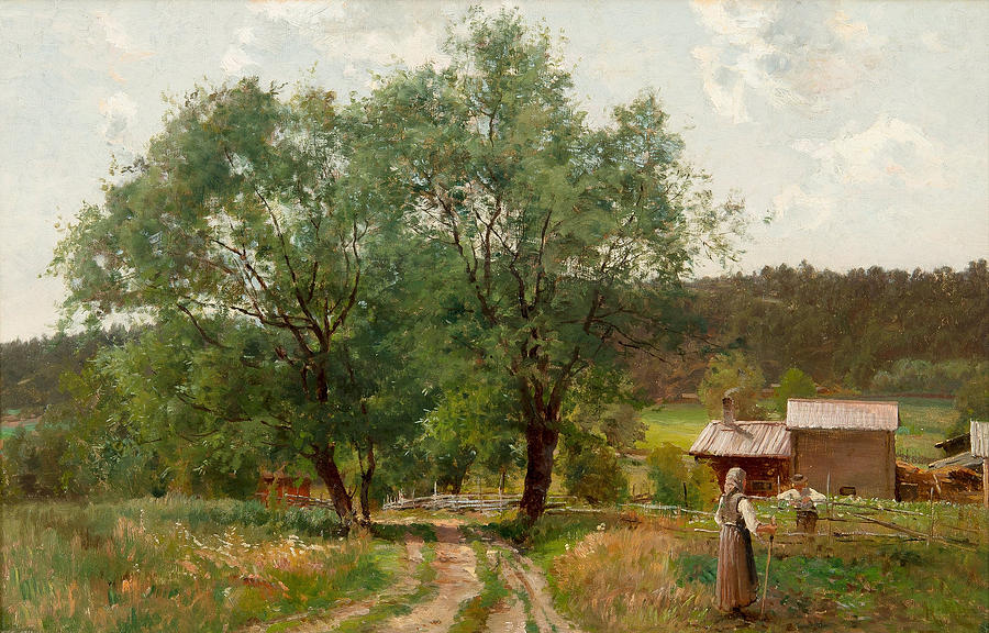 Summer day in the countryside Painting by Hjalmar Munsterhjelm