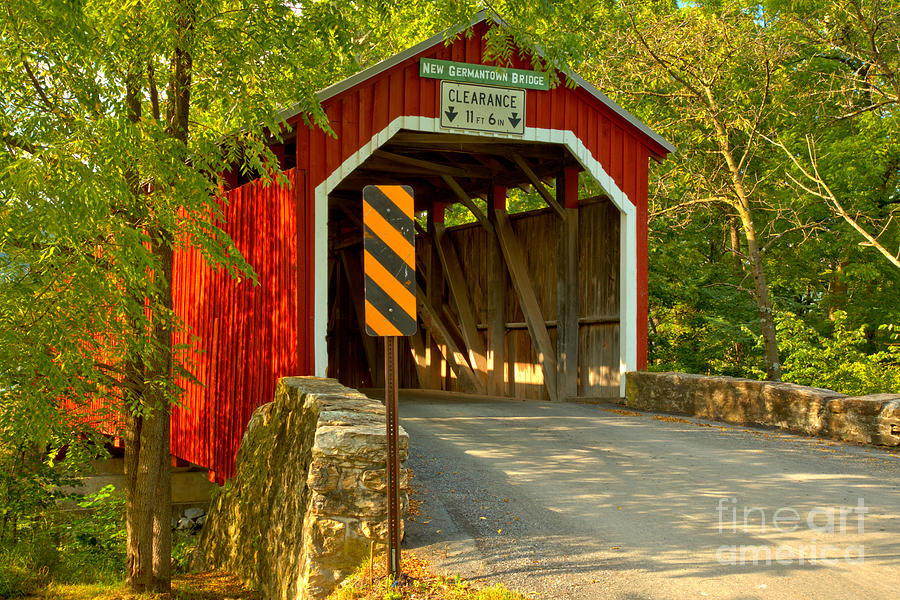 Summer Delight At The New Germantown Covered Bridge Photograph by Adam Jewell