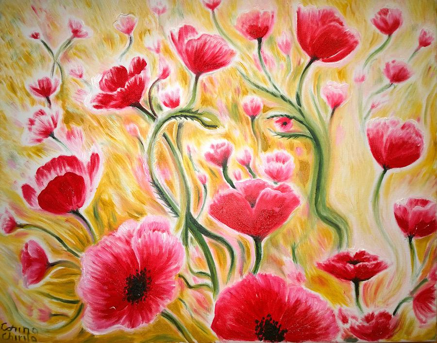 Poppy Flowers Painting - Summer dream with poppy flowers by Chirila Corina Poppy Flowers Painting - Summer dream with poppy flowers by Chirila Corina
