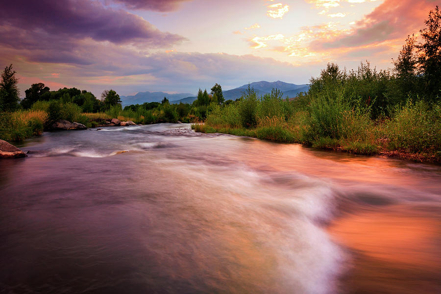 Summer Evening At The Provo River. Photograph by Johnny Adolphson