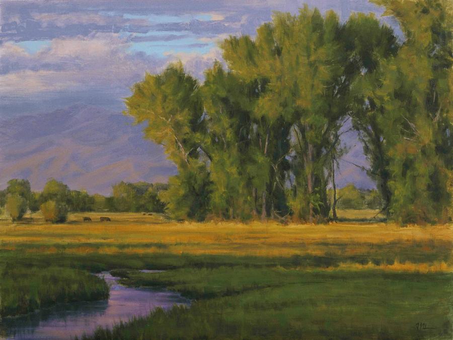 Rural Landscape Painting - Summer Evening In Bishop by Joe Mancuso