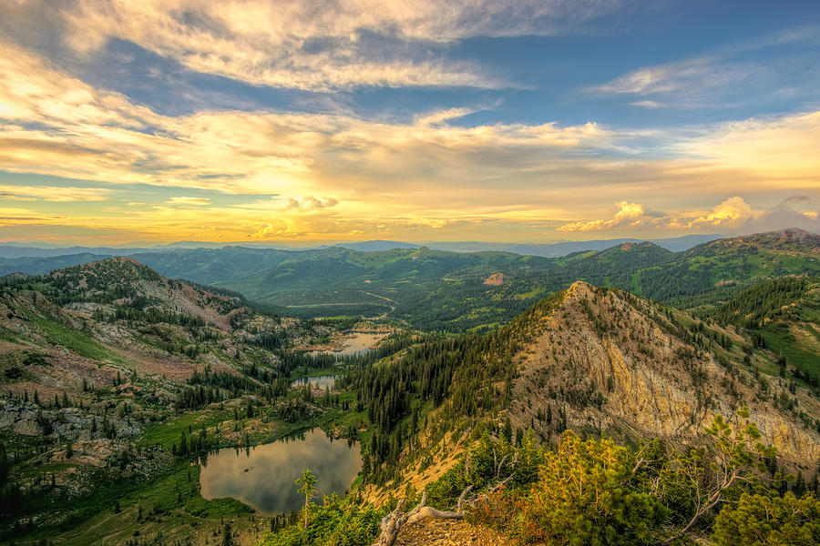 Mountain Photograph - Summer Evening View from Sunset Peak by James Udall