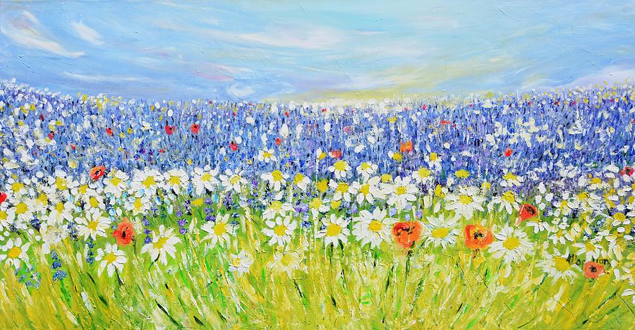 Summer Field Painting by Evelina Popilian