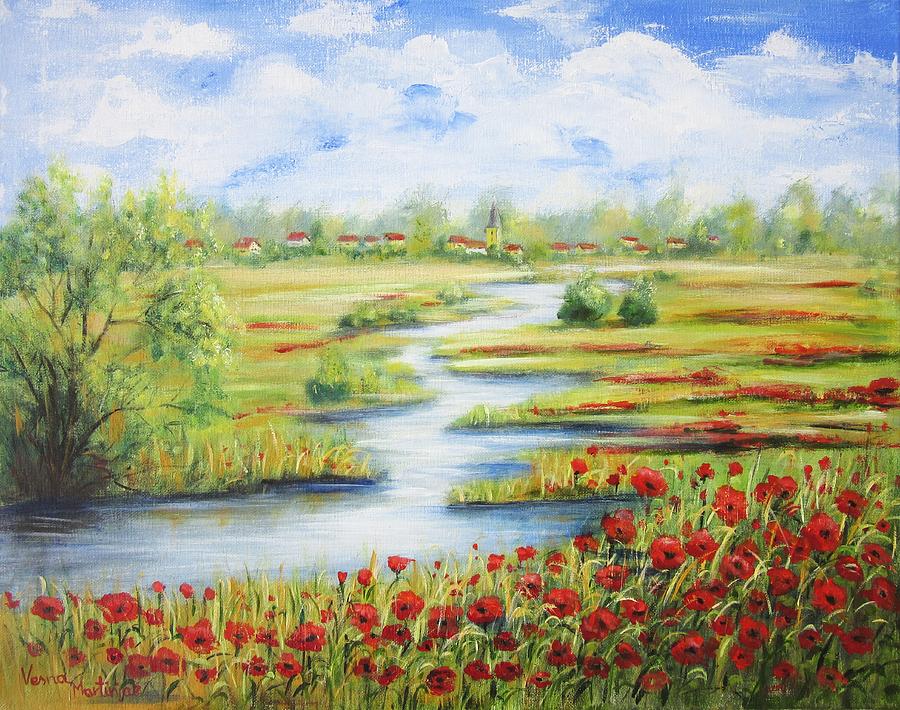 Summer Fields Painting by Vesna Martinjak