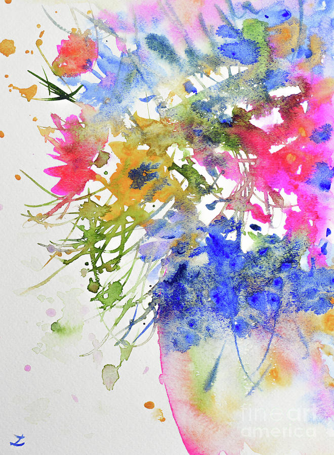 Summer Flowers in the Vase  Painting by Zaira Dzhaubaeva
