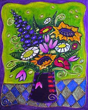 Still Life Painting - Summer Flowers by Inna Novikova Still Life Painting - Summer Flowers by Inna Novikova