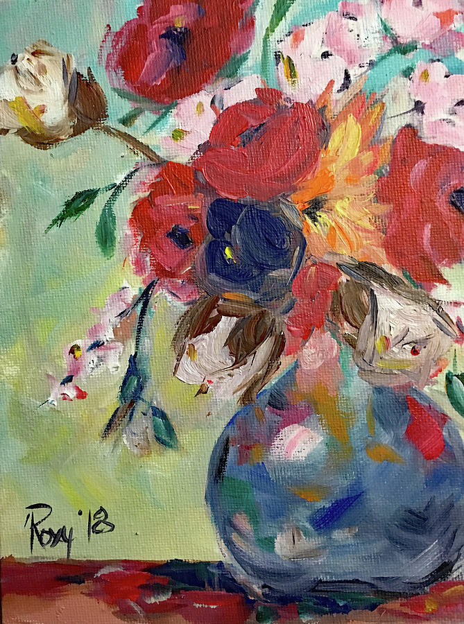 Flowers Painting - Summer Flowers by Roxy Rich Flowers Painting - Summer Flowers by Roxy Rich