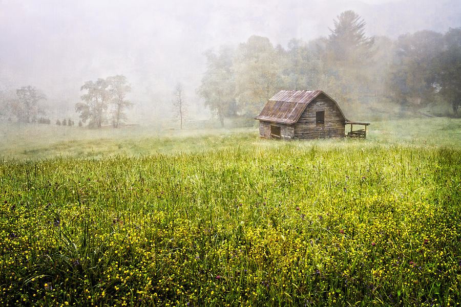 Barn Photograph - Summer Fog by Debra and Dave Vanderlaan