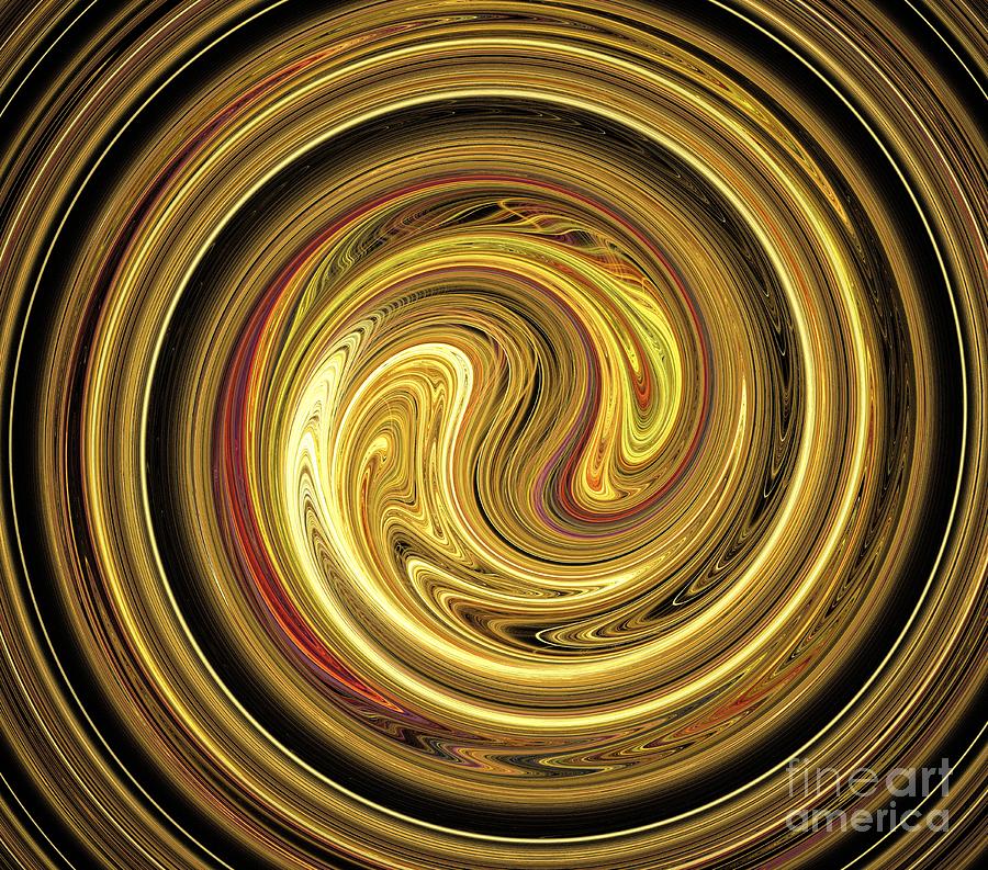 Abstract Digital Art - Summer Gold Swirl by Kim Sy Ok