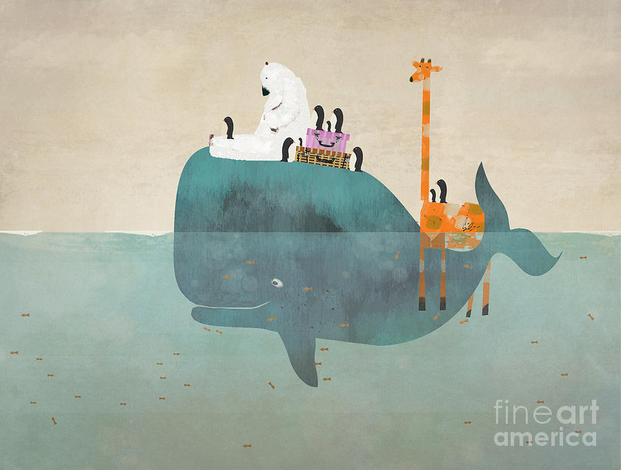 Whales Painting - Summer Holiday by Bri Buckley