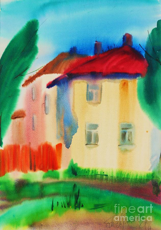 Abstract Painting - Summer in Cesis  Latvia by Tatjana Krilova