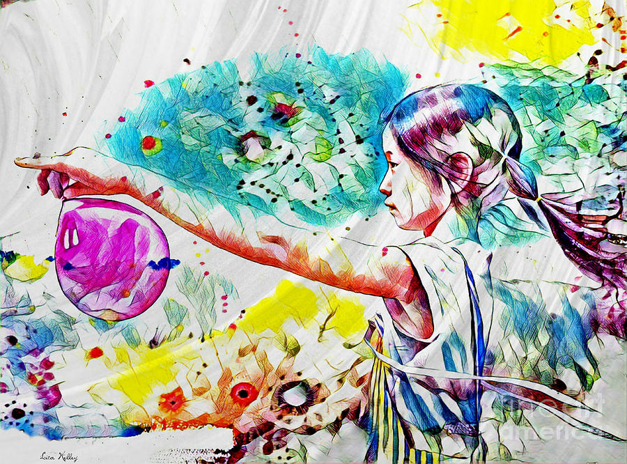Watercolor Mixed Media - Summer In China by Lita Kelley Watercolor Mixed Media - Summer In China by Lita Kelley