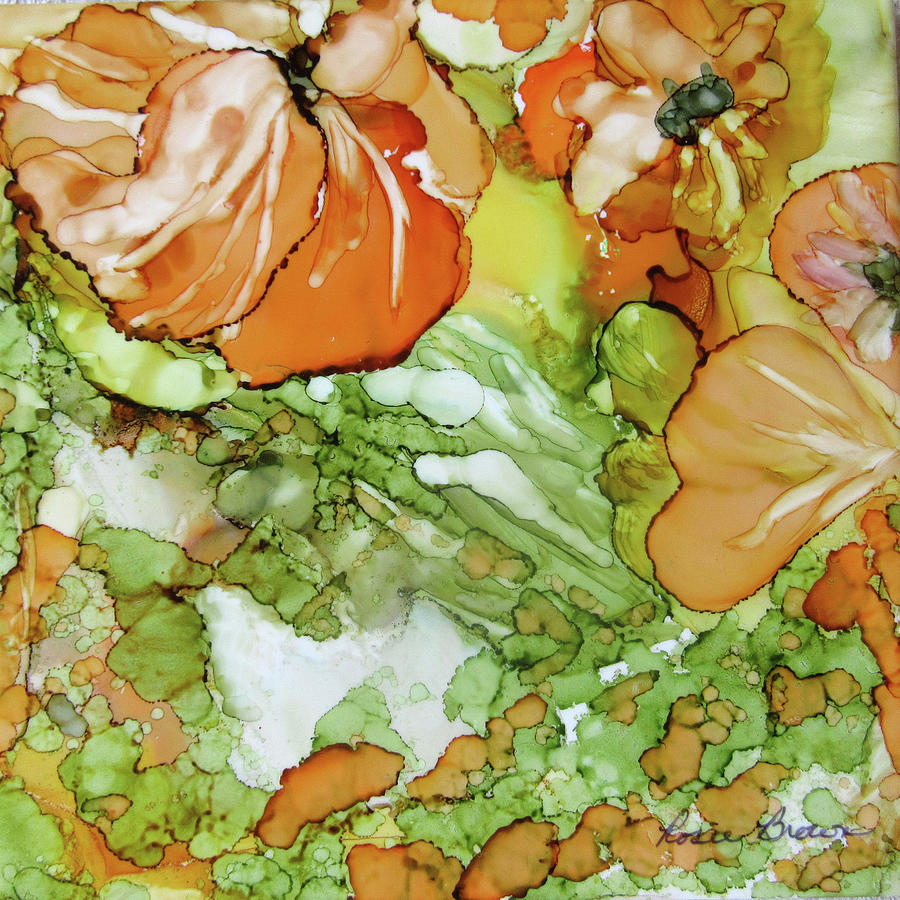 Flower Painting - Summer in Orange by Rosie Brown