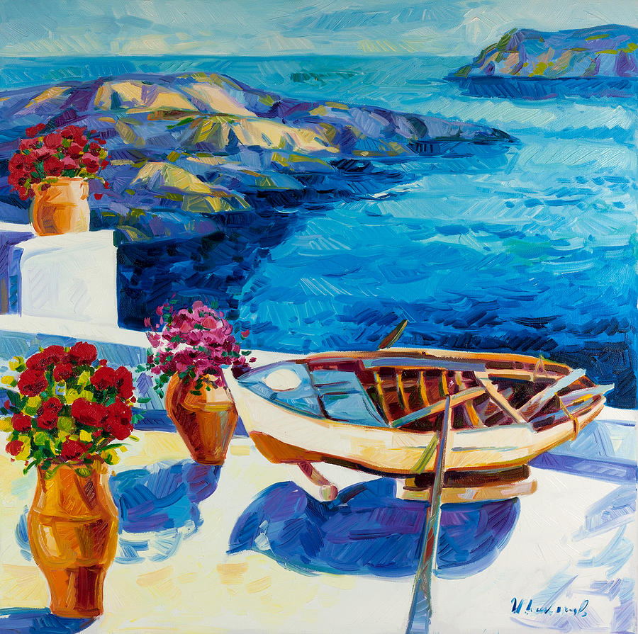 Summer in Santorini Painting by Ivailo Nikolov
