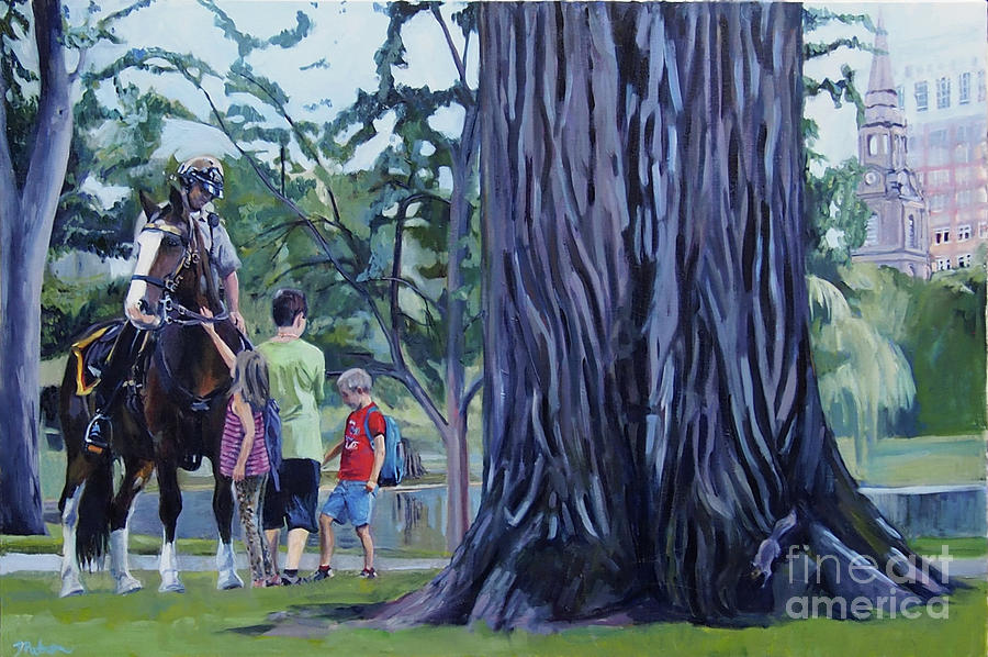 Summer in the Boston Public Gardens Painting by Deb Putnam