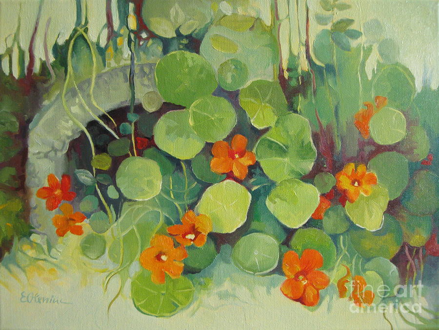 Summer in the garden Painting by Elena Oleniuc