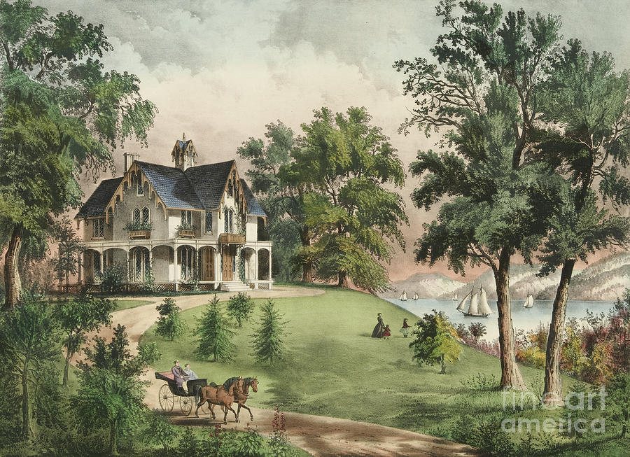 Summer in the Highlands, 1867 Painting by Currier and Ives