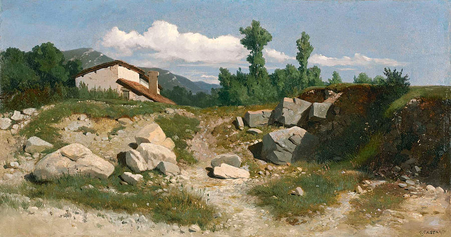 Summer Landscape in the Mountains Painting by Gustave Castan